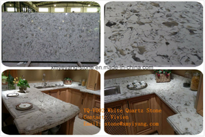 Alaska White Quartz Stone for Slabs, Countertop, Table Top (YYCV)
