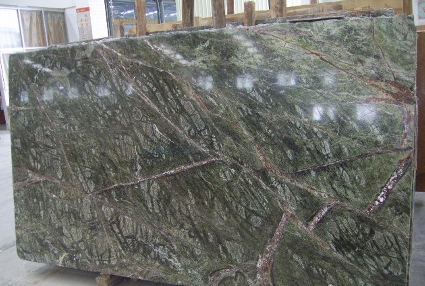 Polished Rain Forest Green Marble Slab for Constrution