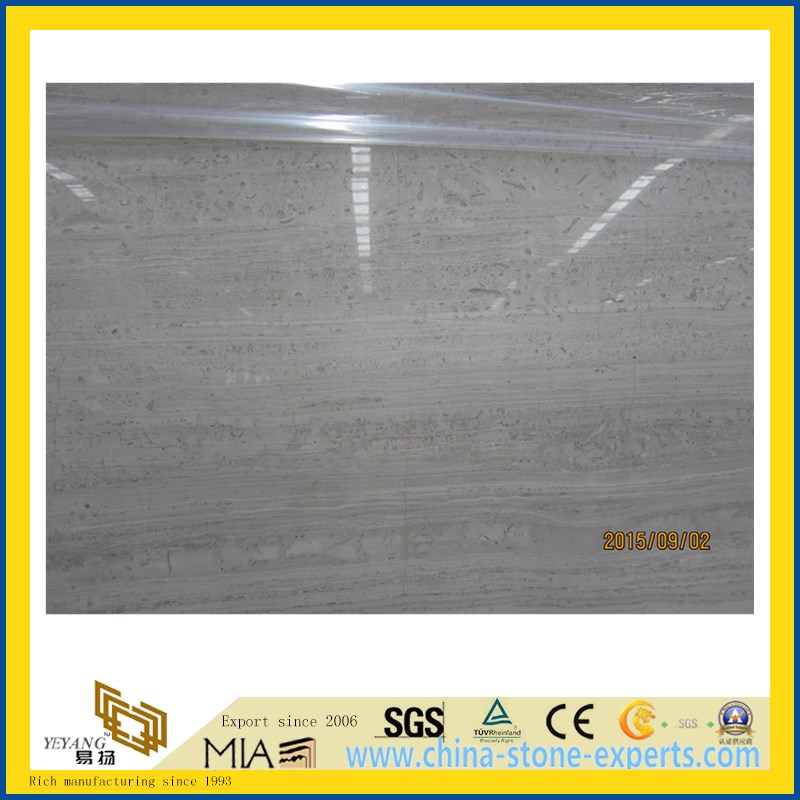White Wooden Grain Marble Slab for Stone Flooring