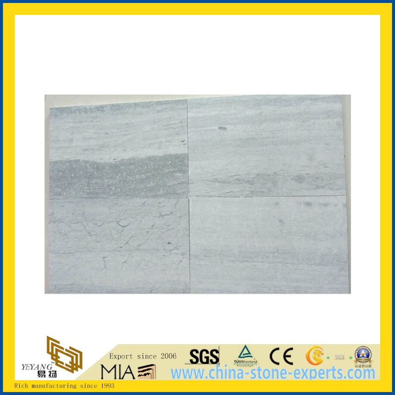Natural Polished Blue Wood Marble Tile for Wall/Flooring (YQC)