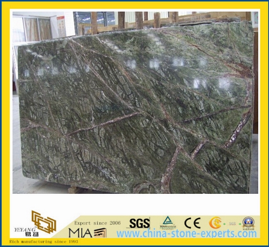 Polished Rain Forest Green Marble Slab for Constrution-Yya