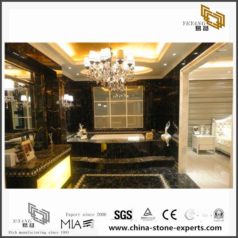 Luxury New Portoro Gold Marble Slabs for Bathroom Decoration（YQN-092805）