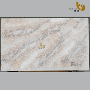 Brown yellow quartz stone slabs countertops from factory outlet(D2001)