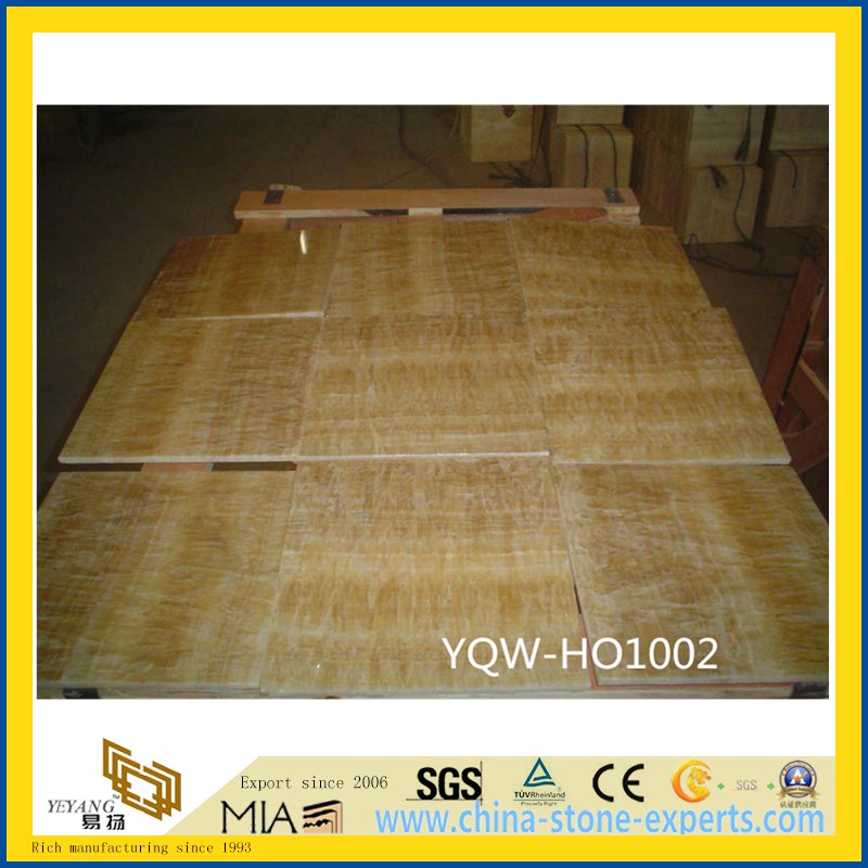 Polished Yellow Honey Onyx Floor Tile for Hotel Flooring Decoration
