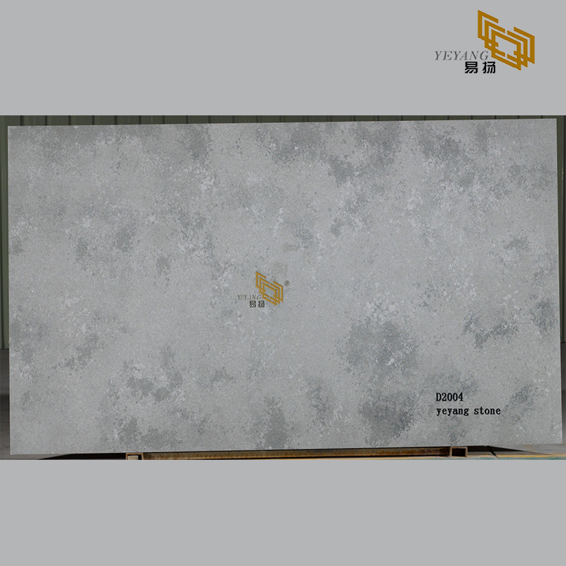 Concrete grey quartz slabs quartz bathroom countertops customized - D2004