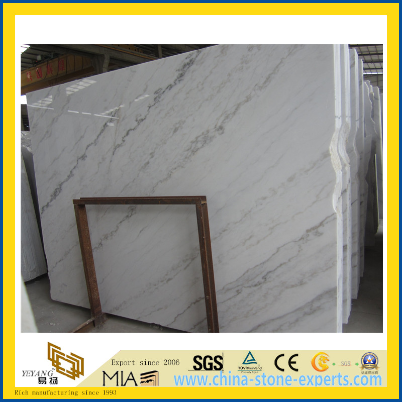Polishing China Guangxi White Marble Slab for Flooring