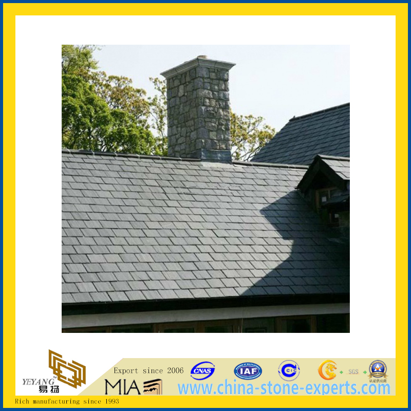 Black Natural Roof Slate Tile for Roofing (YQA-S1001)